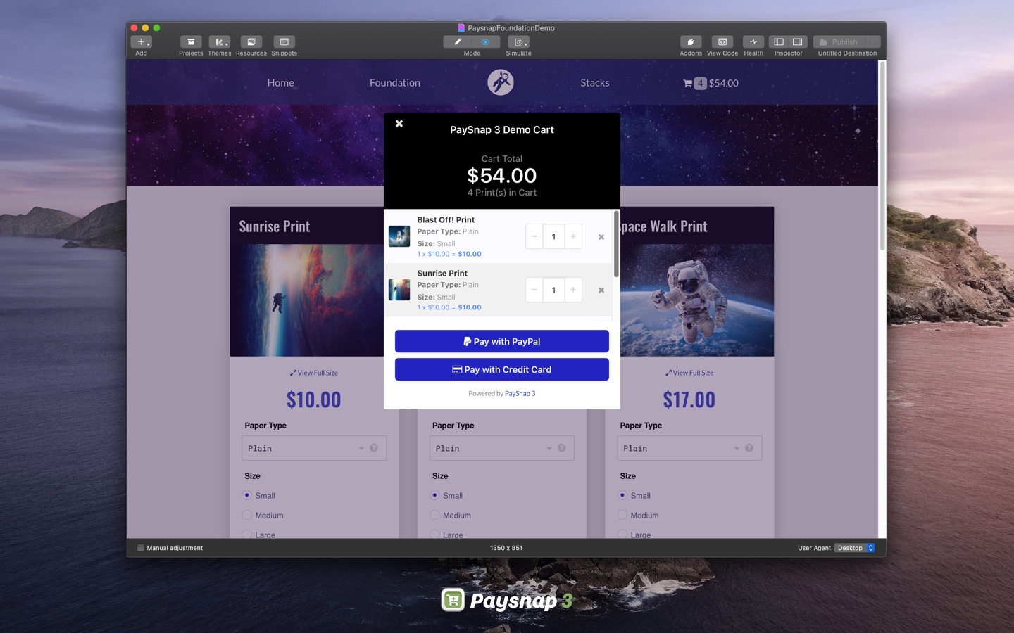 PaySnap 3 Stack for RapidWeaver